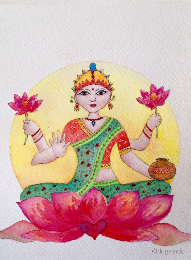 Lakshmi, aquarela 18,5 x13,5 cm